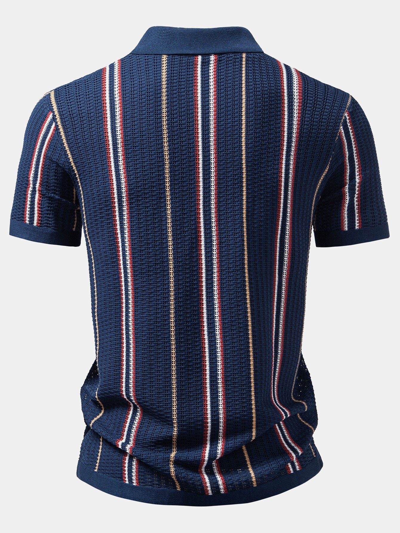 Chemise en crochet à boutons rayés & pantalon en lin