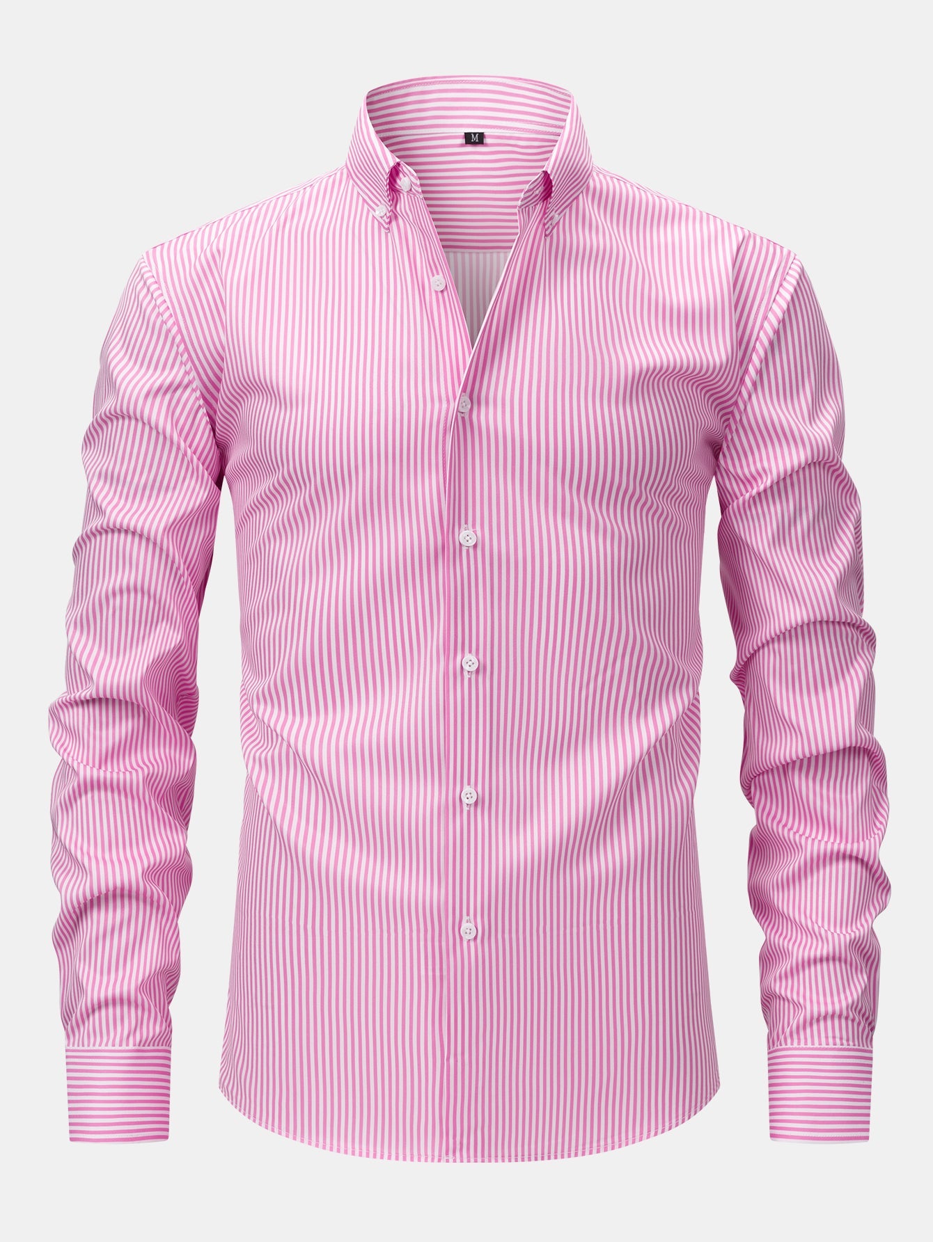 Chemise à rayures à manches longues et boutons & pantalon à taille élastique