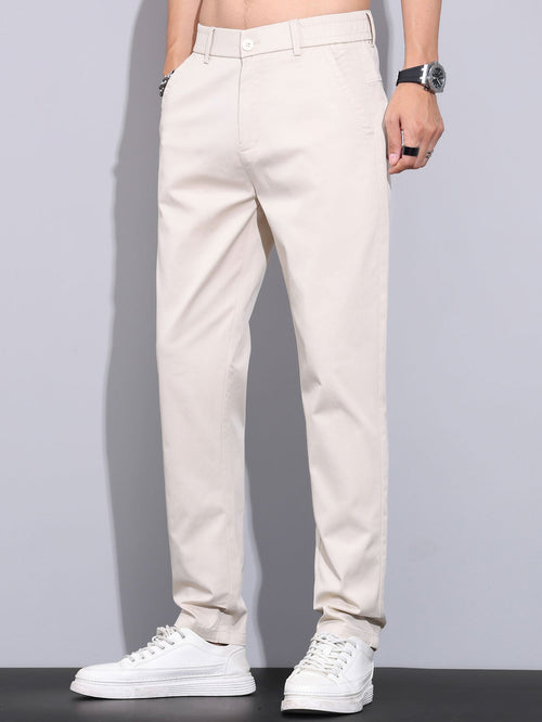 Pantalon à taille élastique et jambes droites