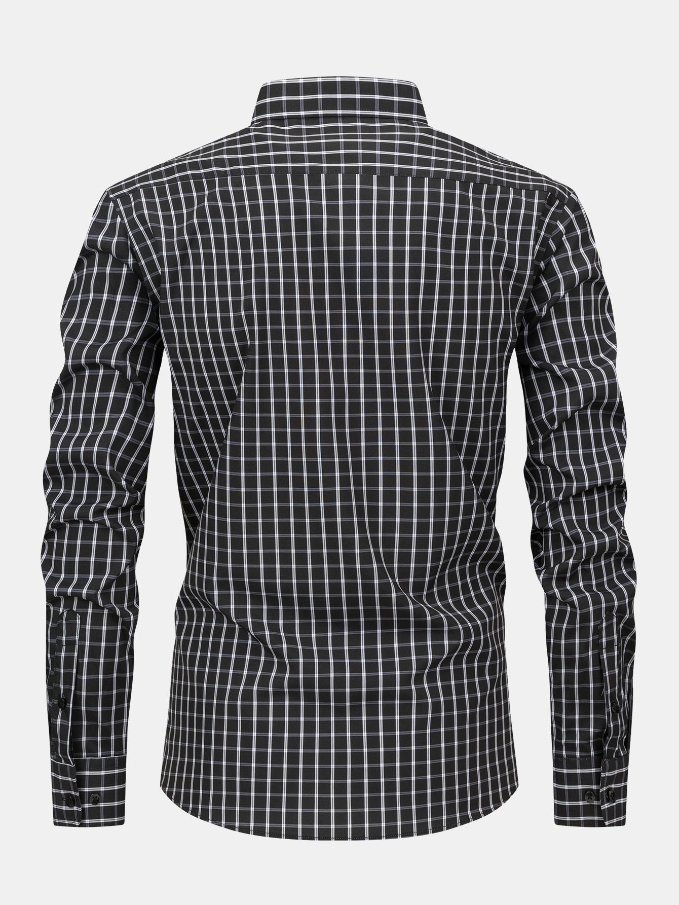 Chemise à carreaux à boutons et à manches longues