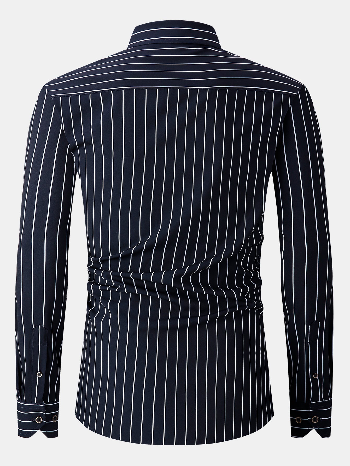 Chemise à rayures à manches longues avec poche et boutons