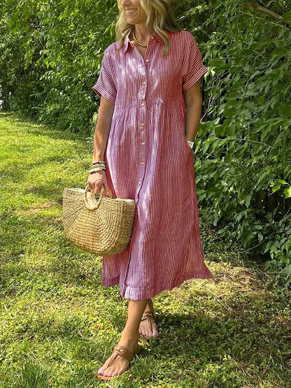 Kaloa™ | Robe chemise rayée avec poches