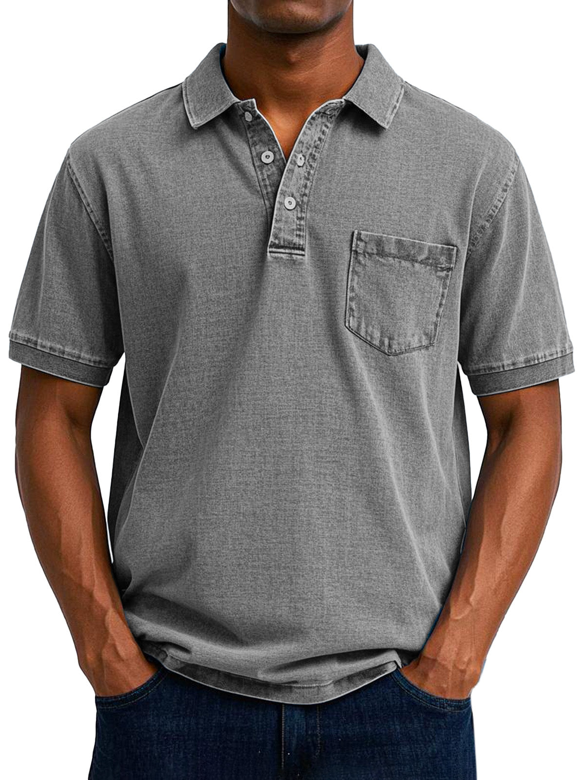 Chemise Polo Vintage Décontractée pour Homme