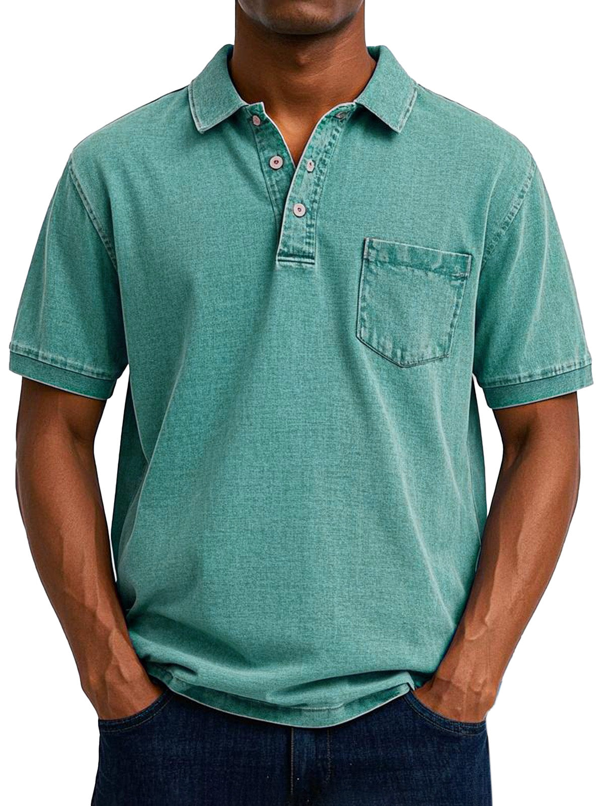 Chemise Polo Vintage Décontractée pour Homme