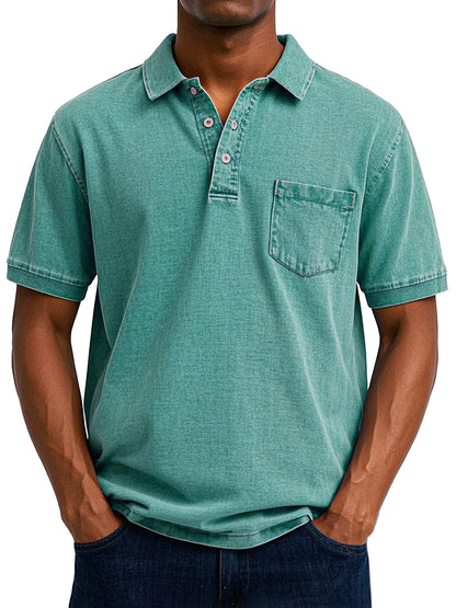 Chemise Polo Vintage Décontractée pour Homme