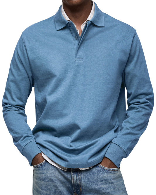 Chemise Poloshirt Casual à Manches Longues