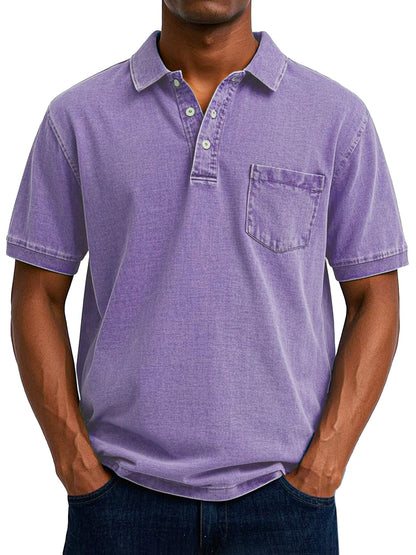 Chemise Polo Vintage Décontractée pour Homme