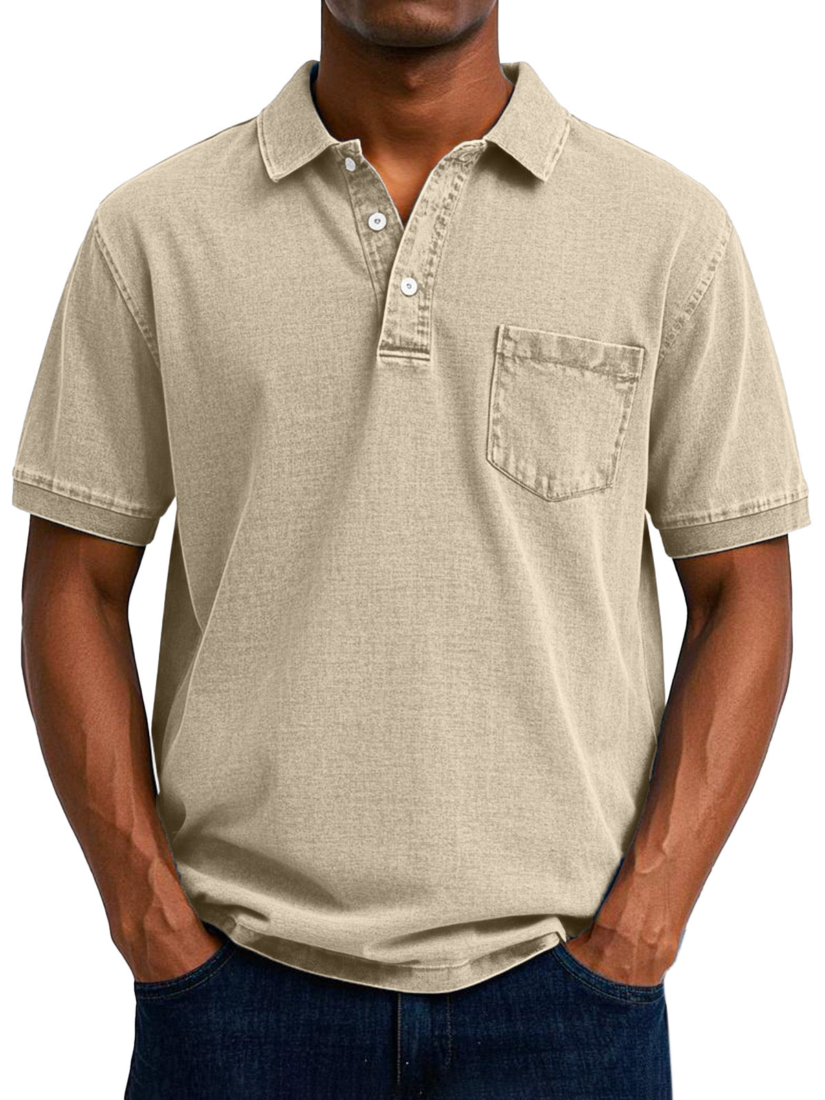 Chemise Polo Vintage Décontractée pour Homme