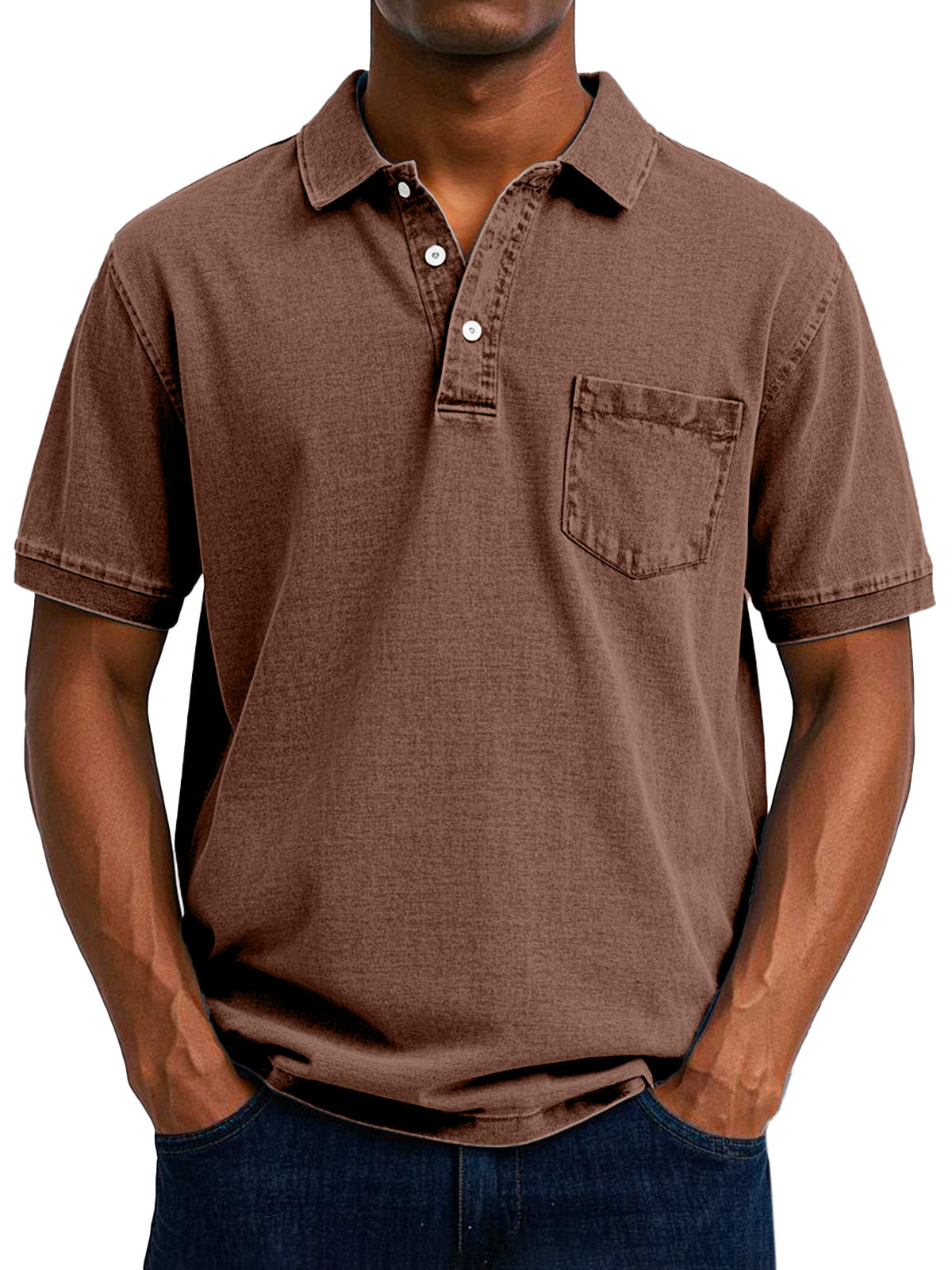 Chemise Polo Vintage Décontractée pour Homme