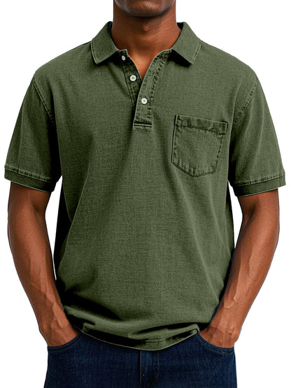 Chemise Polo Vintage Décontractée pour Homme