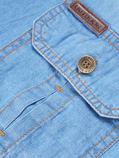 Washed Denim Shirt With Pockets