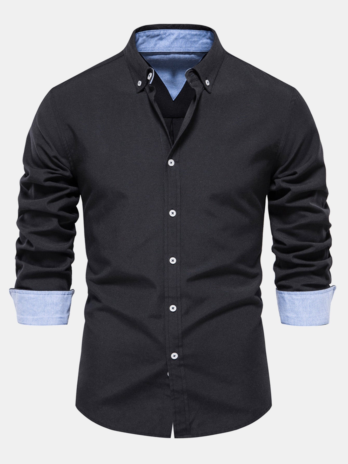 Chemise Oxford à manches longues et boutonnée