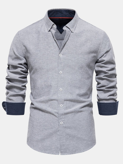 Chemise Oxford à manches longues et boutonnée