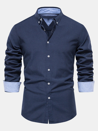 Chemise Oxford à manches longues et boutonnée