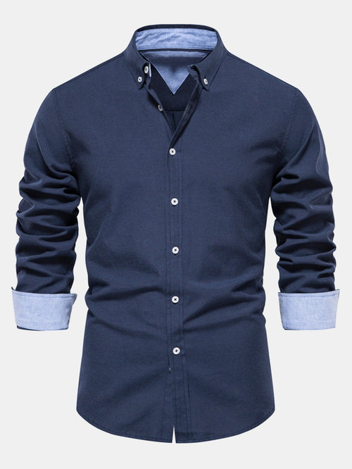 Chemise Oxford à manches longues et boutonnée
