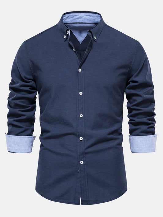 Chemise Oxford à manches longues et boutonnée