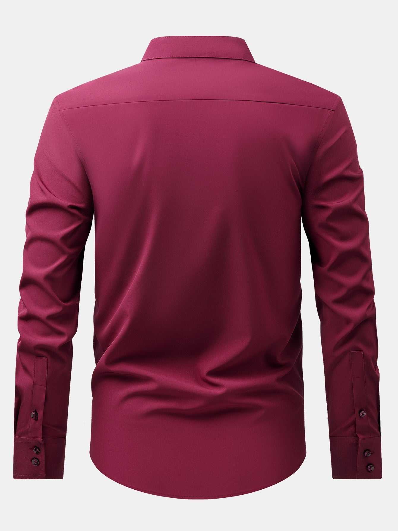 Chemise habillée à col montant et patte cachée anti-froissement