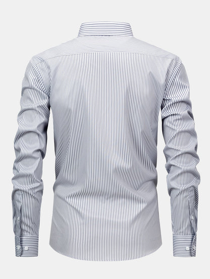 Chemise à rayures à manches longues et boutons & pantalon à taille élastique