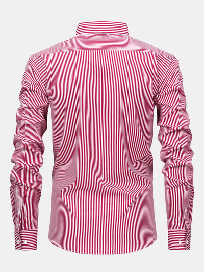Chemise à rayures à manches longues et boutons & pantalon à taille élastique