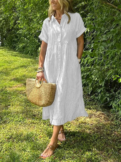 Kaloa™ | Robe chemise rayée avec poches