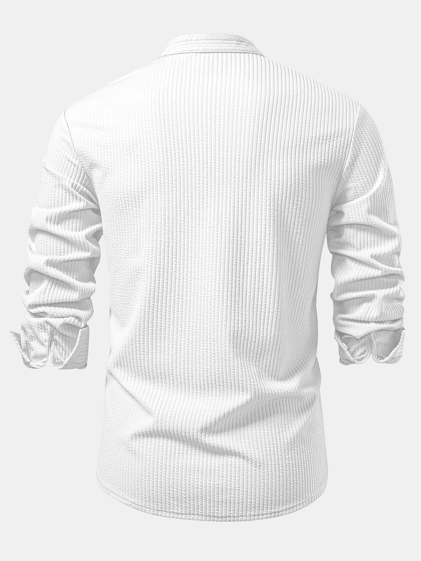 Chemise à manches longues coupe muscle côtelée à col montant & pantalon côtelé