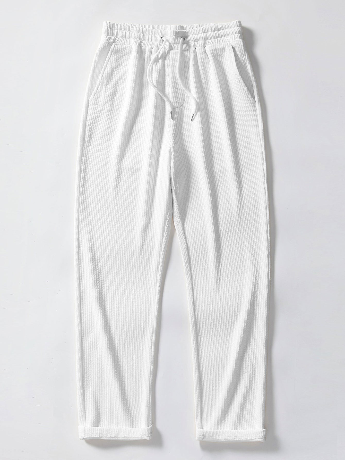 Chemise à manches longues coupe muscle côtelée à col montant & pantalon côtelé