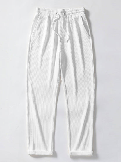 Chemise à manches longues coupe muscle côtelée à col montant & pantalon côtelé