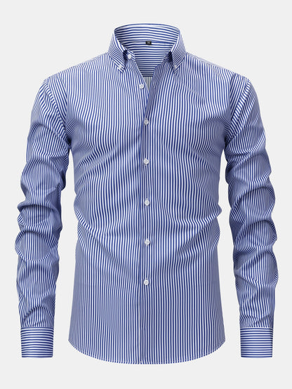 Chemise à rayures à manches longues et boutons & pantalon à taille élastique