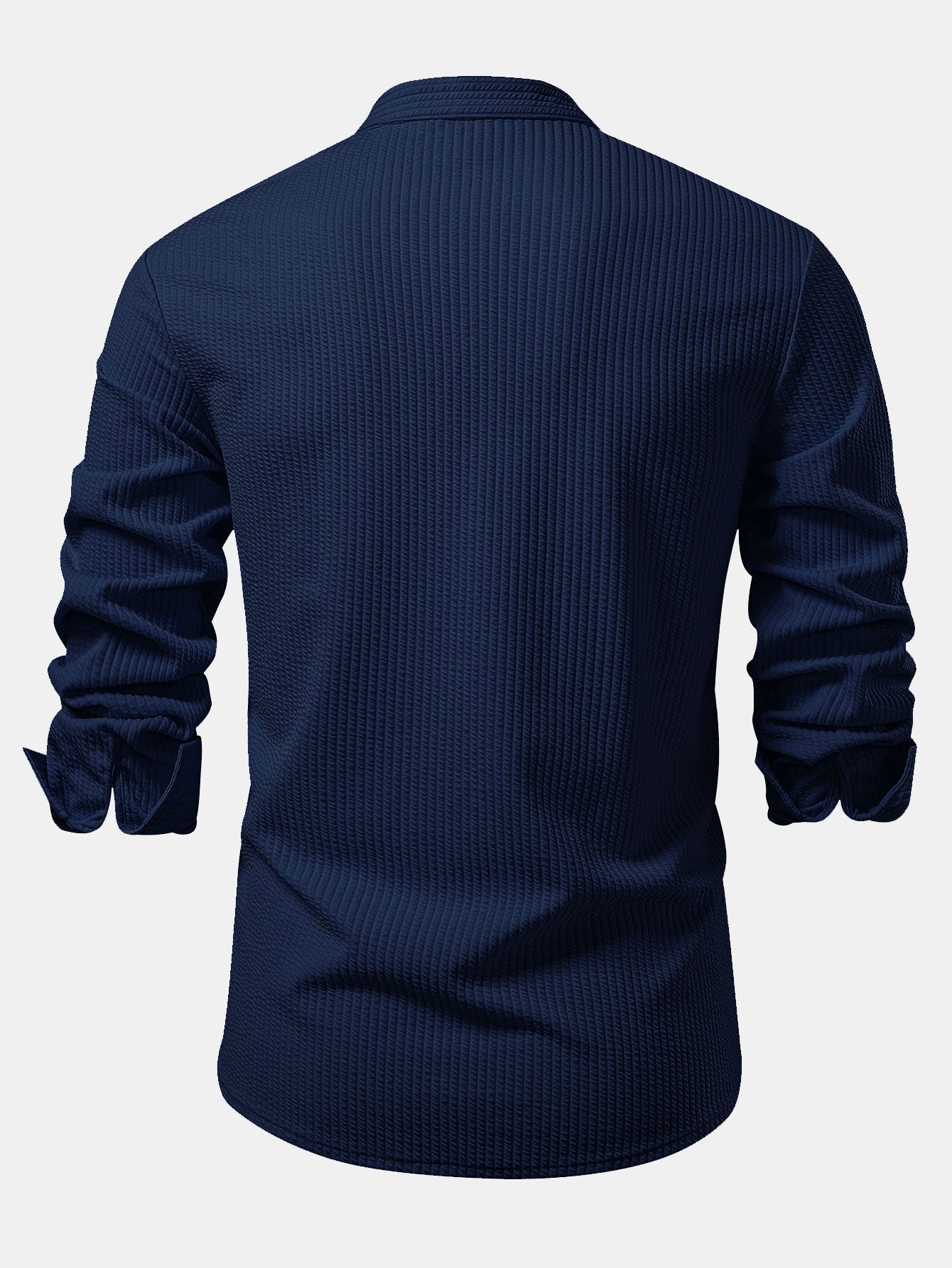 Chemise à manches longues coupe muscle côtelée à col montant & pantalon côtelé