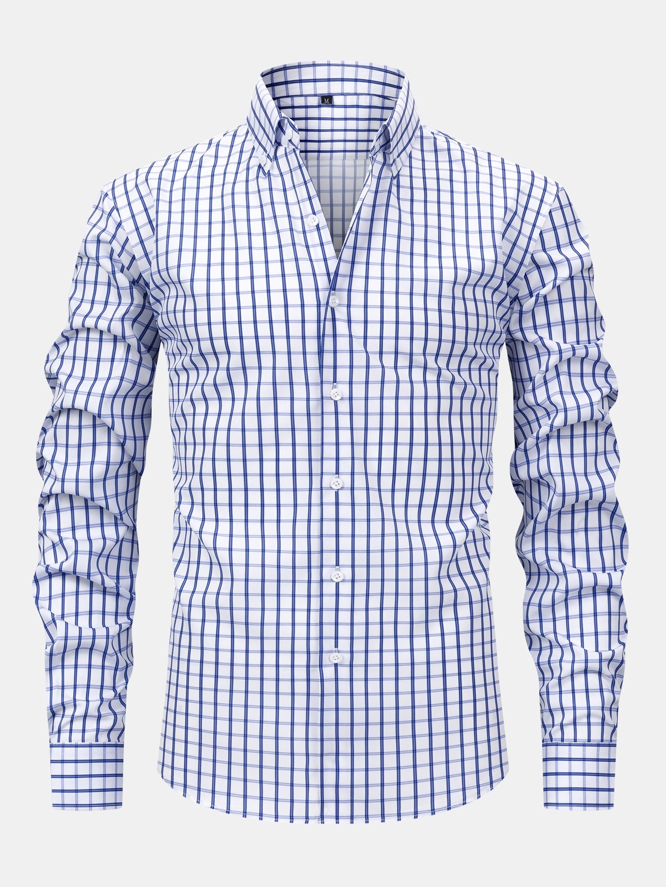 Chemise à carreaux à boutons et à manches longues