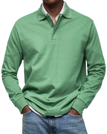 Chemise Poloshirt Casual à Manches Longues