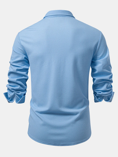 Chemise à manches longues coupe muscle côtelée avec boutons & pantalon côtelé