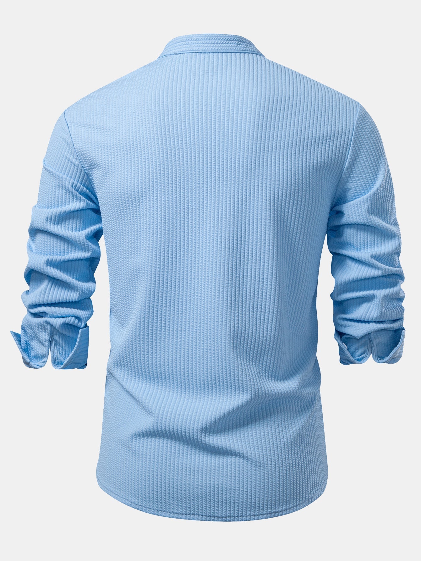 Chemise à manches longues coupe muscle côtelée à col montant & pantalon côtelé
