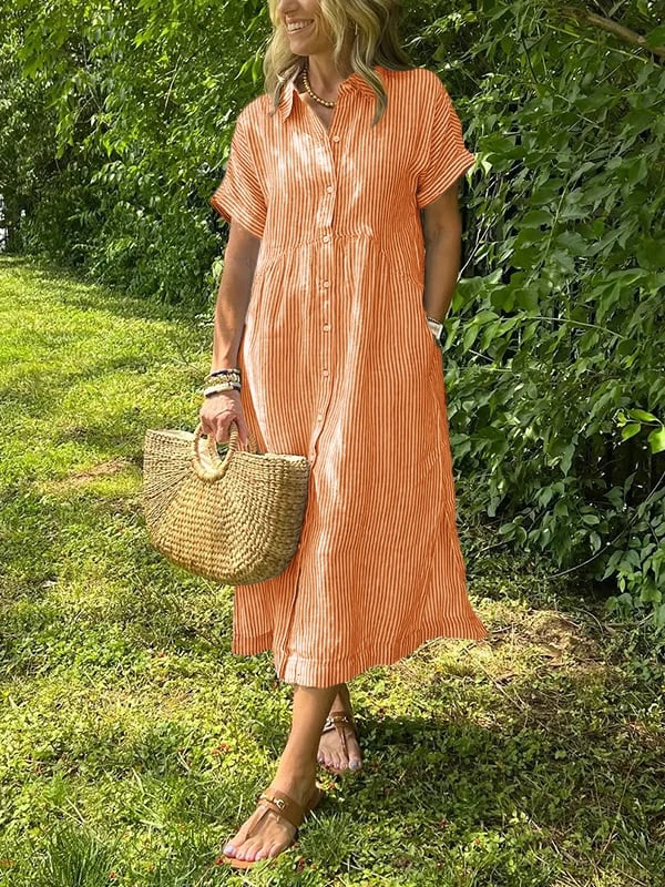 Kaloa™ | Robe chemise rayée avec poches