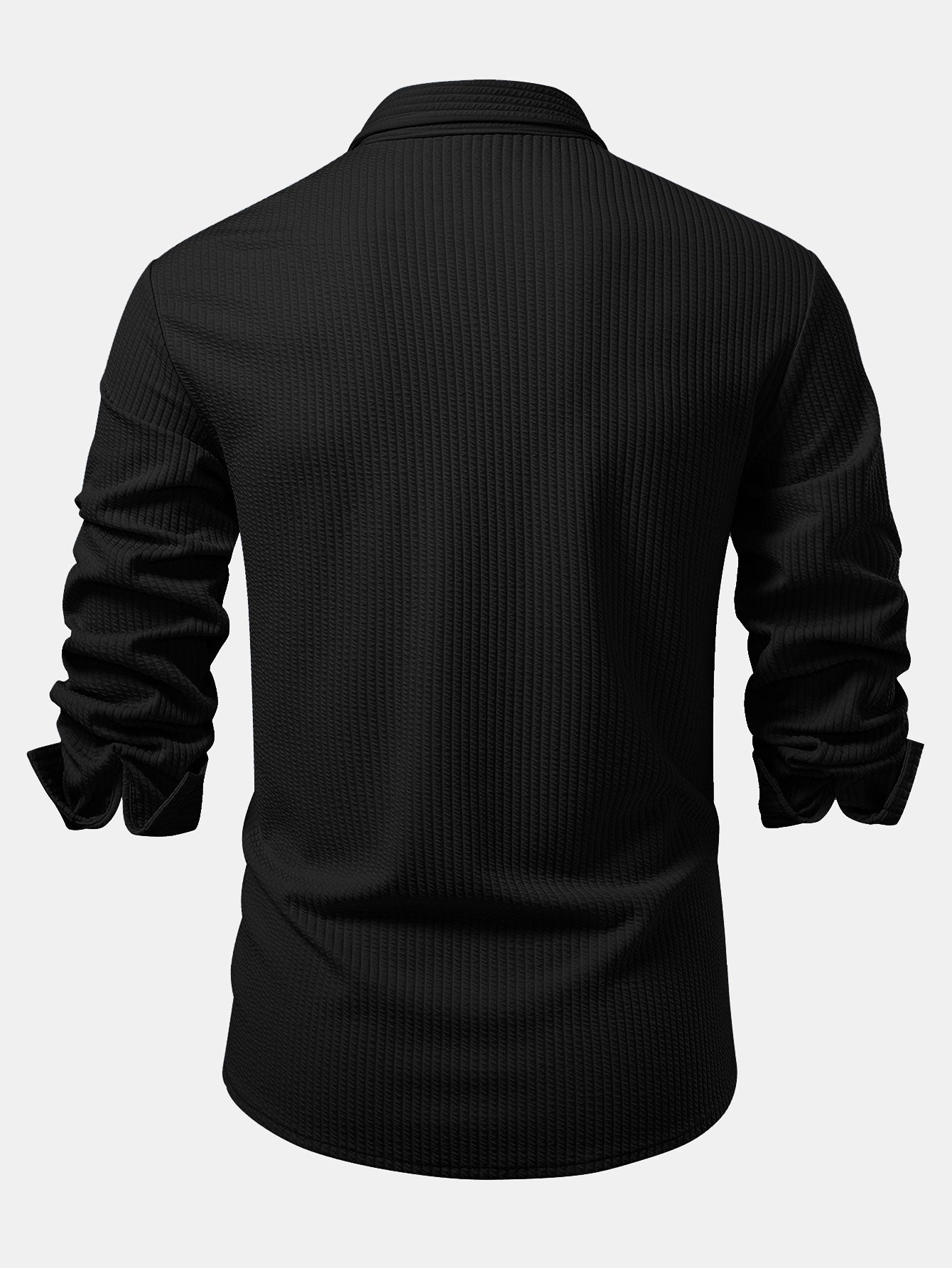 Chemise à manches longues coupe muscle côtelée avec boutons & pantalon côtelé