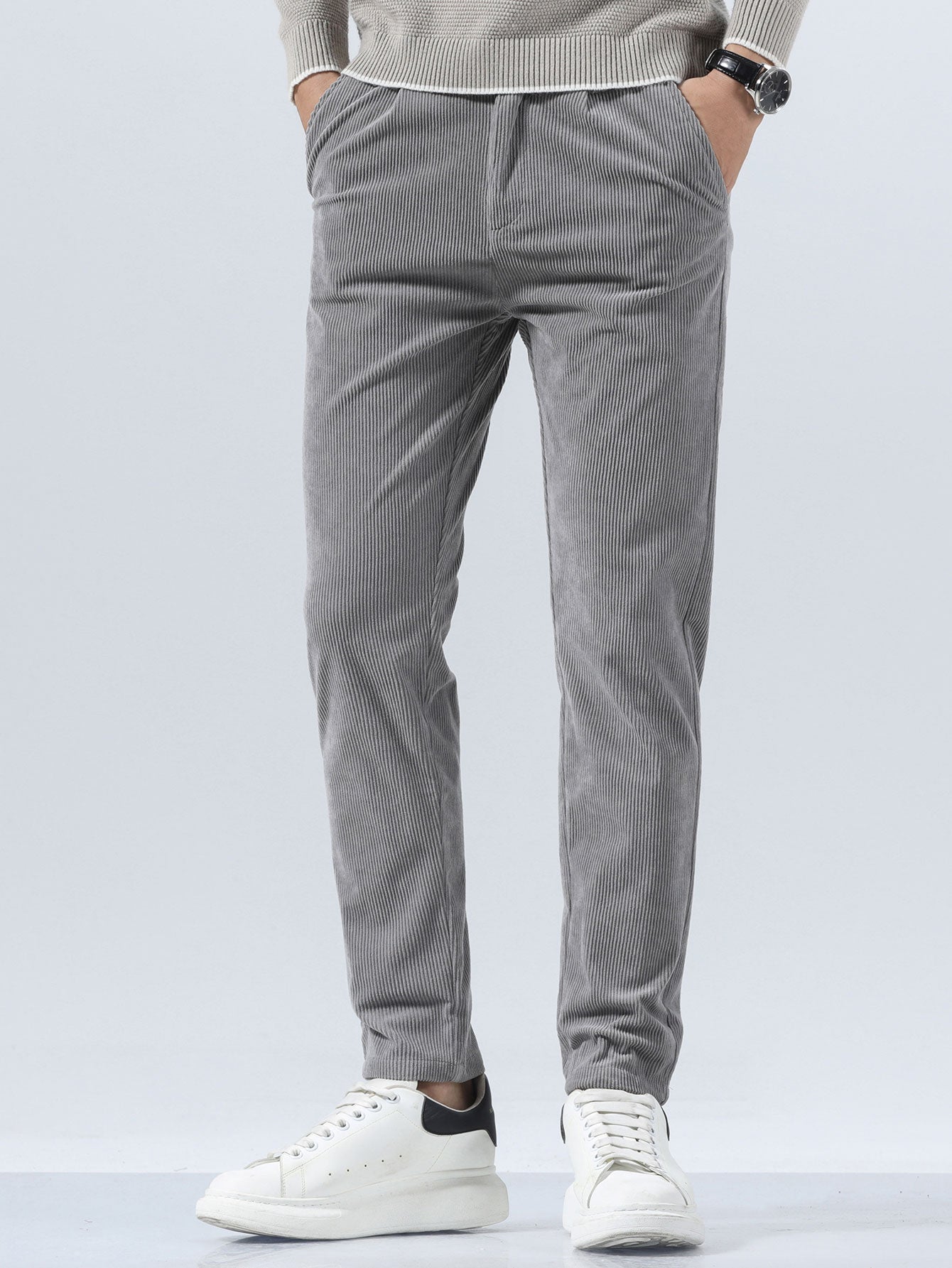 Pantalon slim fit en velours côtelé