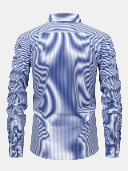 Chemise à rayures à manches longues et boutons & pantalon à taille élastique