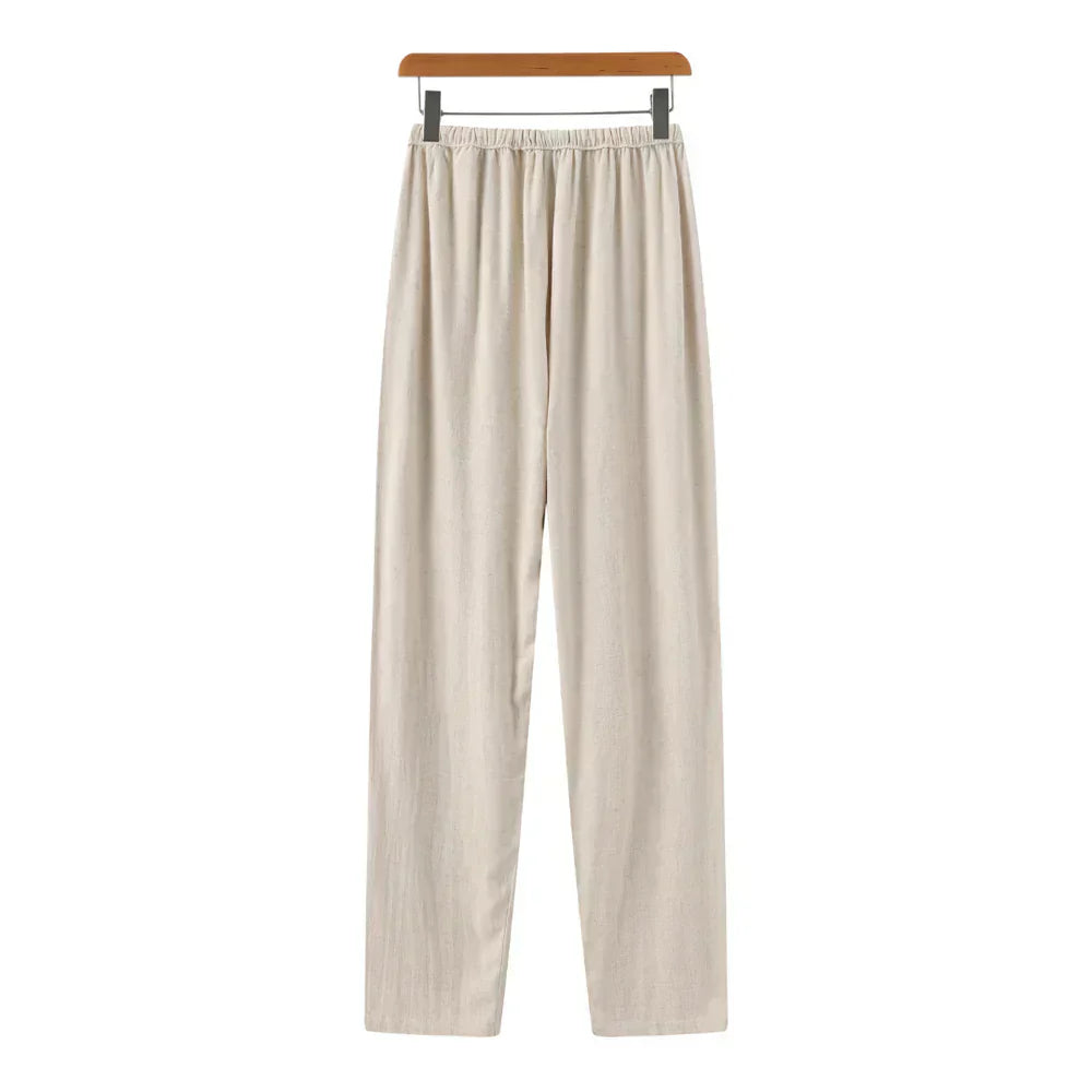 Pantalon slim en lin