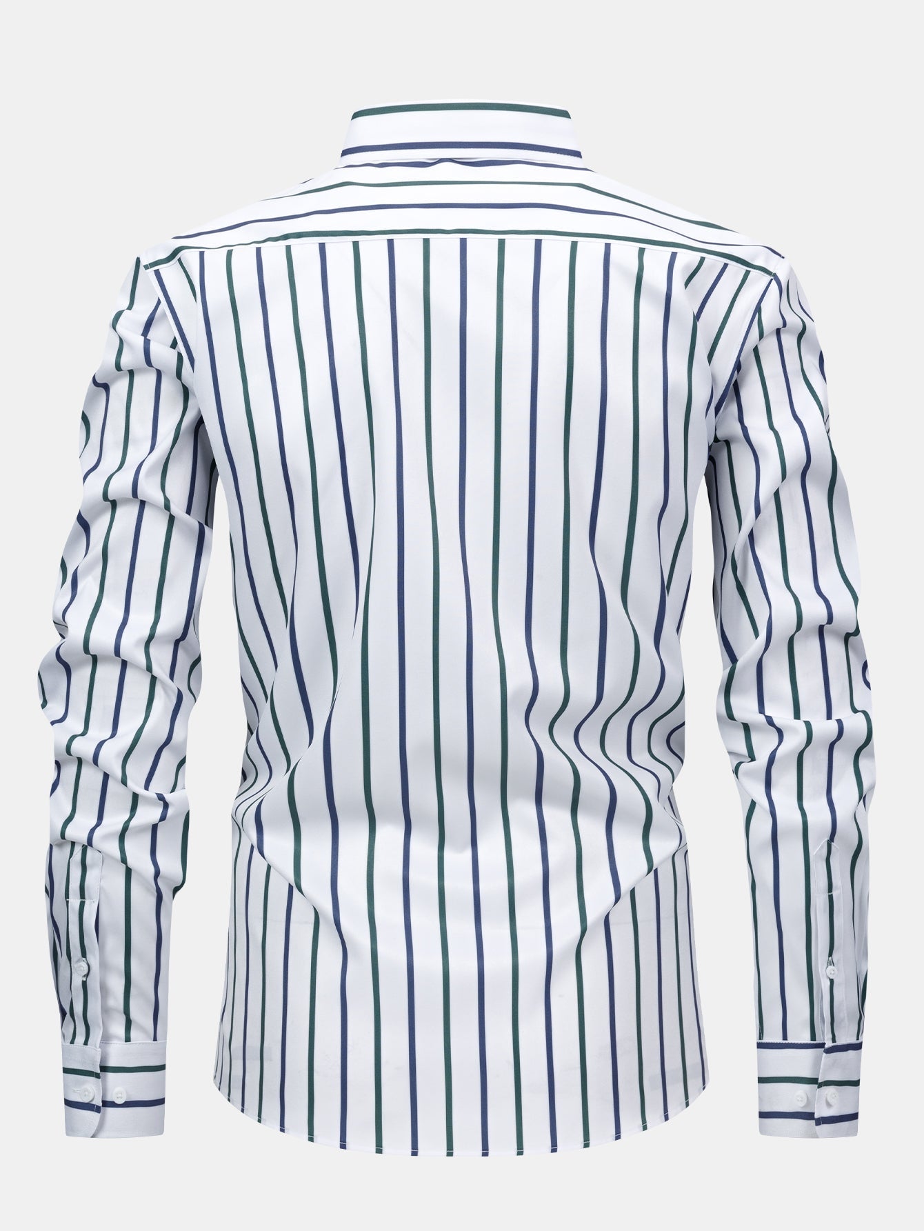 Chemise rayée à manches longues avec boutons et pantalon slim fit fuselé