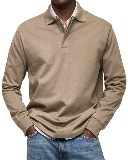 Chemise Poloshirt Casual à Manches Longues