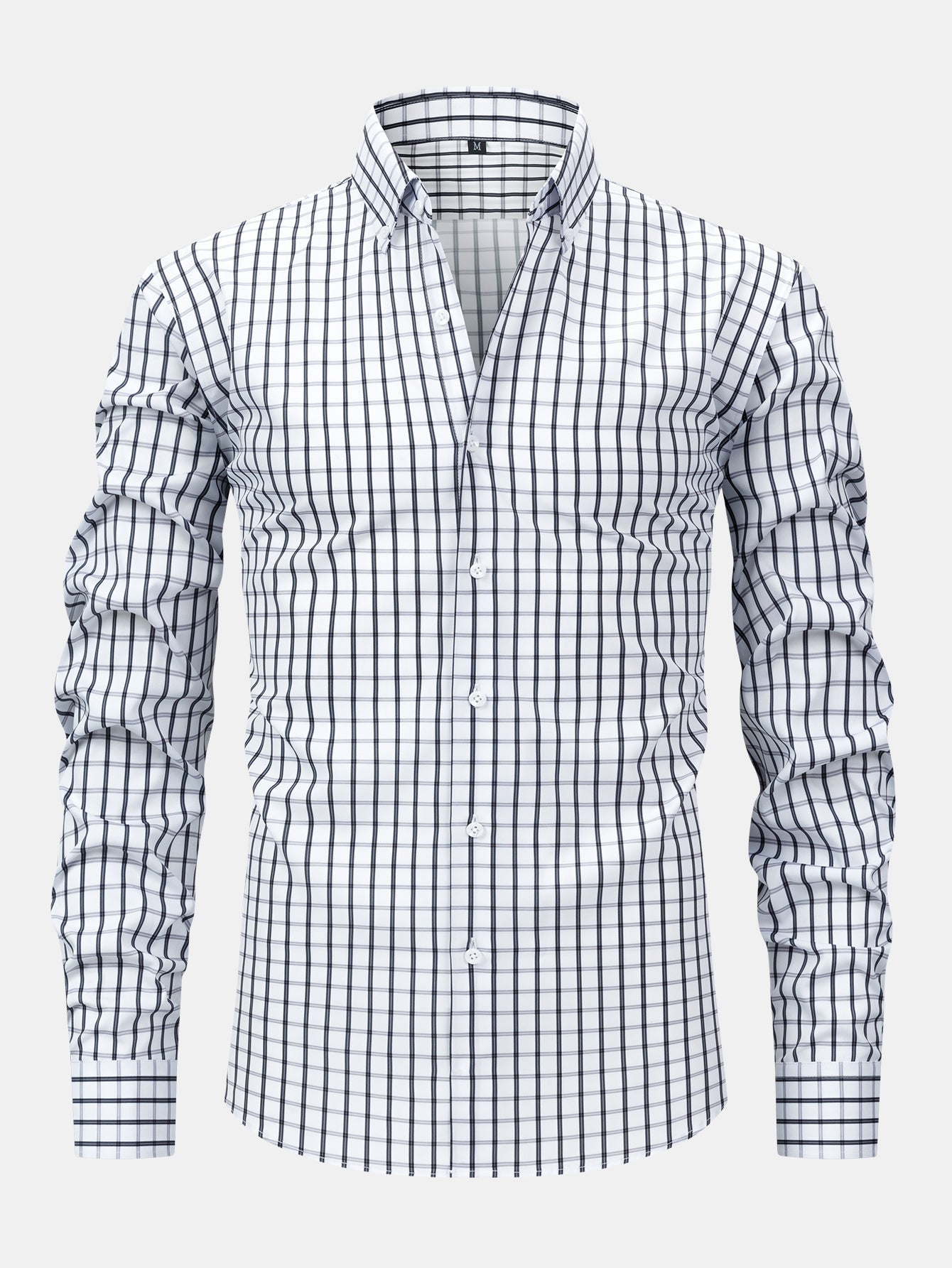 Chemise à carreaux à boutons et à manches longues