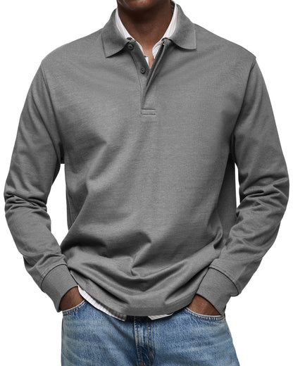 Chemise Poloshirt Casual à Manches Longues