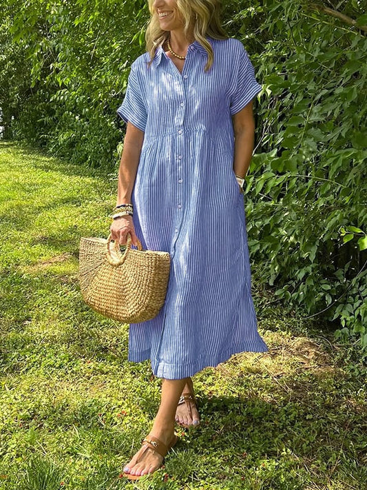 Kaloa™ | Robe chemise rayée avec poches