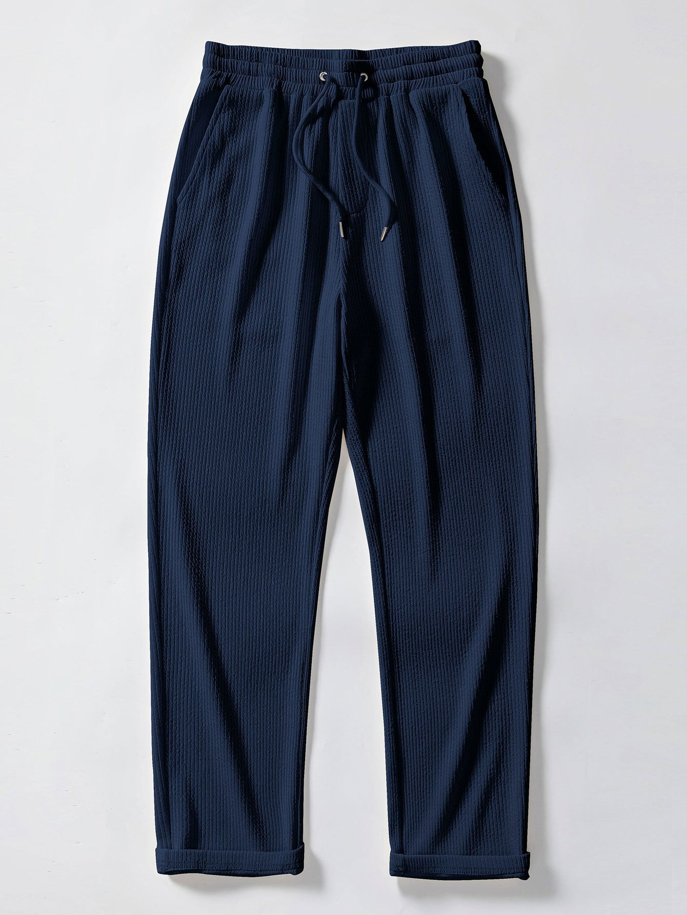 Chemise à manches longues coupe muscle côtelée à col montant & pantalon côtelé
