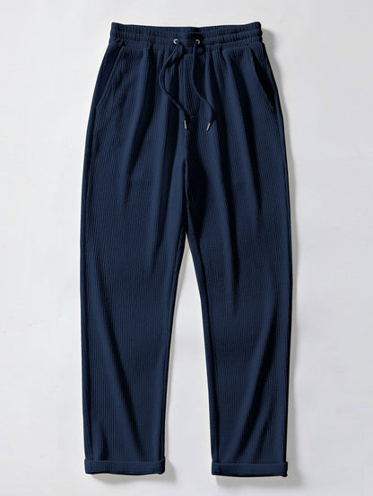 Chemise à manches longues coupe muscle côtelée à col montant & pantalon côtelé