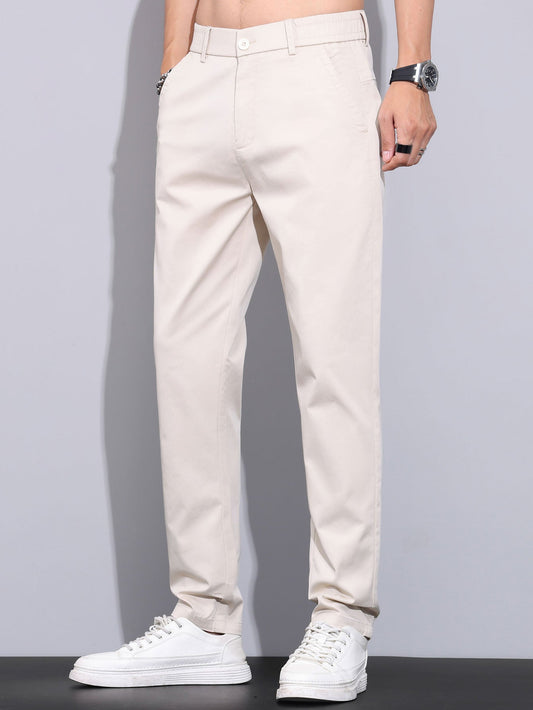 Pantalon à taille élastique et jambes droites