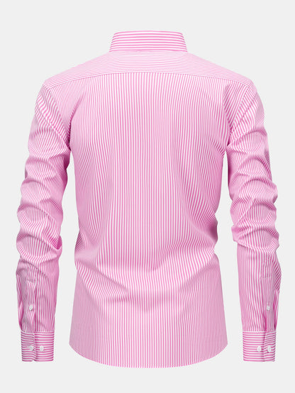 Chemise à rayures à manches longues et boutons & pantalon à taille élastique
