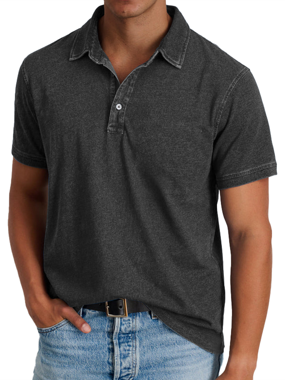 Polo avec collier pour hommes