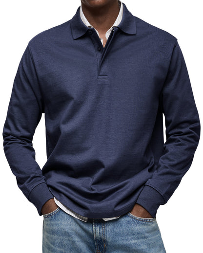 Chemise Poloshirt Casual à Manches Longues