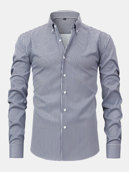 Chemise à rayures à manches longues et boutons & pantalon à taille élastique